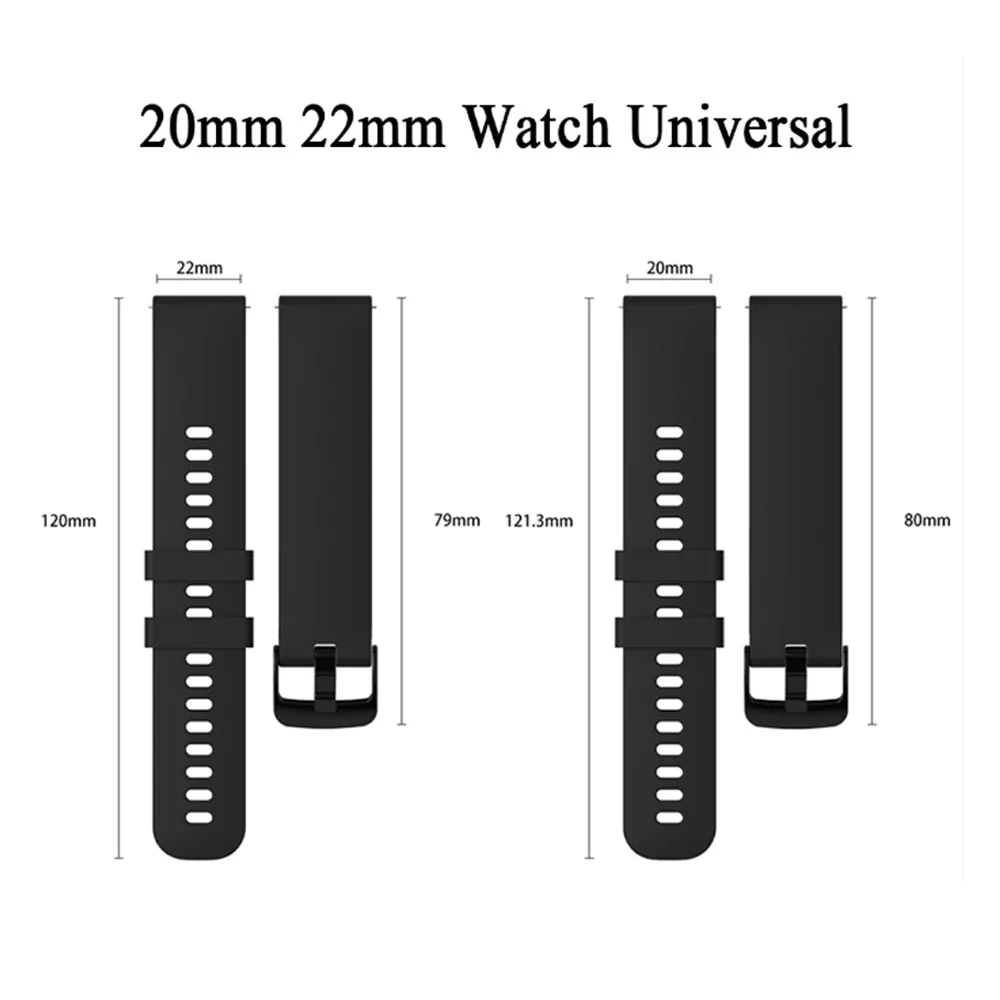 20 22mm Silicone Strap for Mi Watch 2 Pro/S3/S2/S1 Pro/Watch Color 2 Sport Bands for Amazfit GTR 4/3 Pro 2 2e 47mm Bracelet Belt