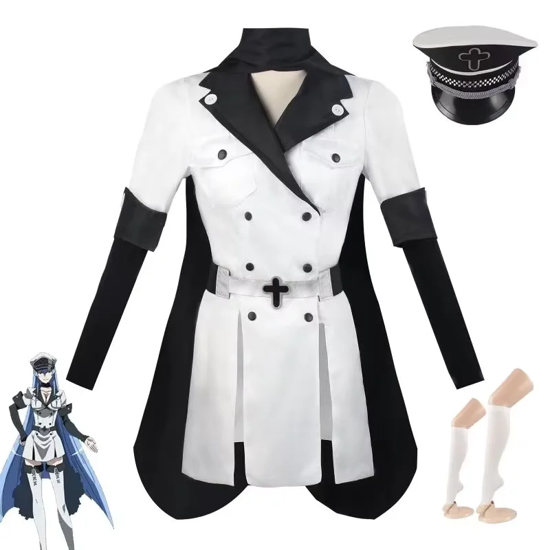 

Akame ga Kill Esdeath Cosplay Costume Anime Imperial General Uniform Full Set For Women Halloween Party Comic Con Outfit