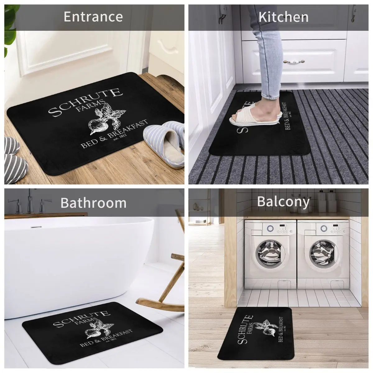 Michael Scott The Office Bathroom Mat Schrute Farms Doormat Flannel Carpet Outdoor Rug Home Decor