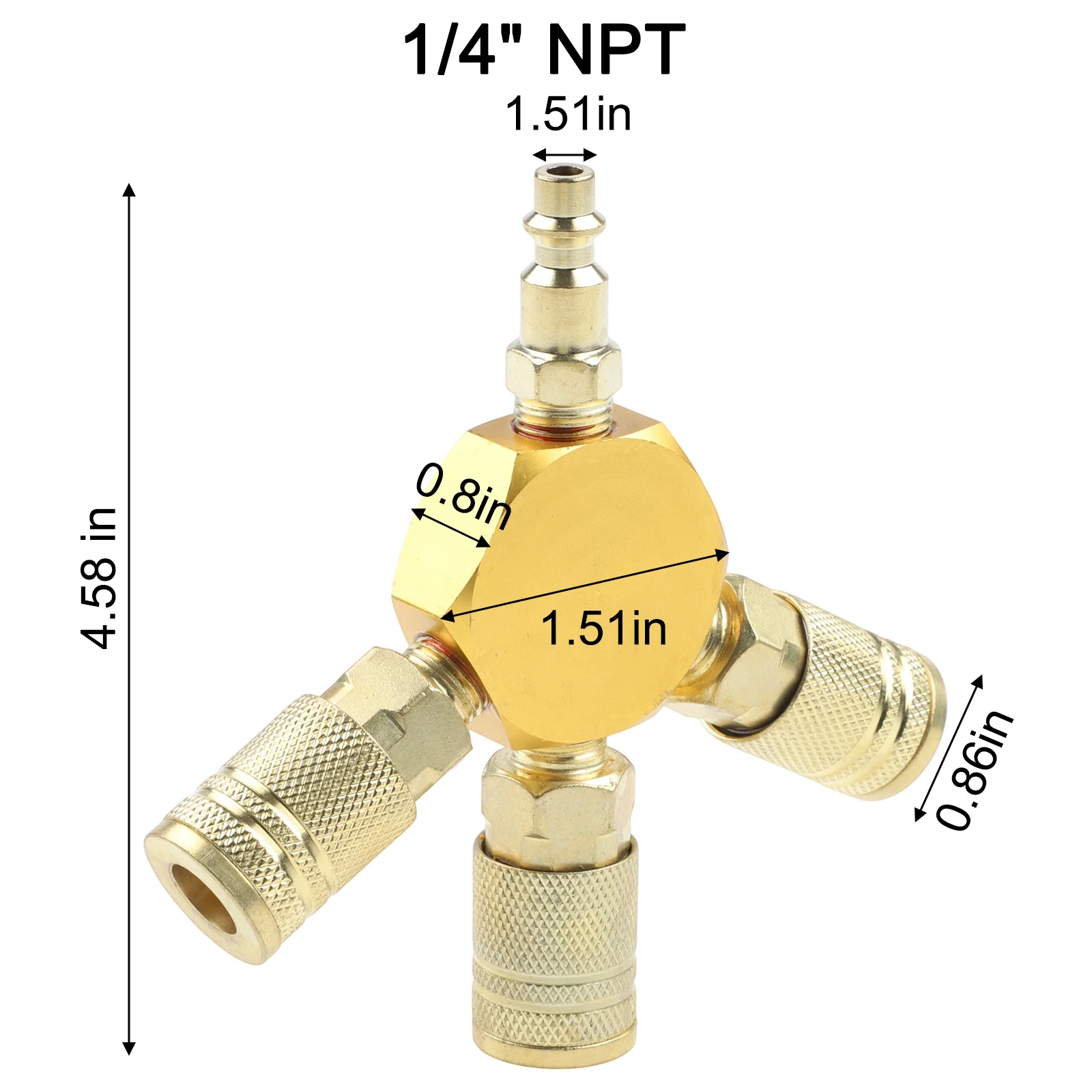

Быстроразъемное соединение 3-в-1, 1/4 NPT, для пневматических инструментов, американского типа, для воздуховодов и шлангов