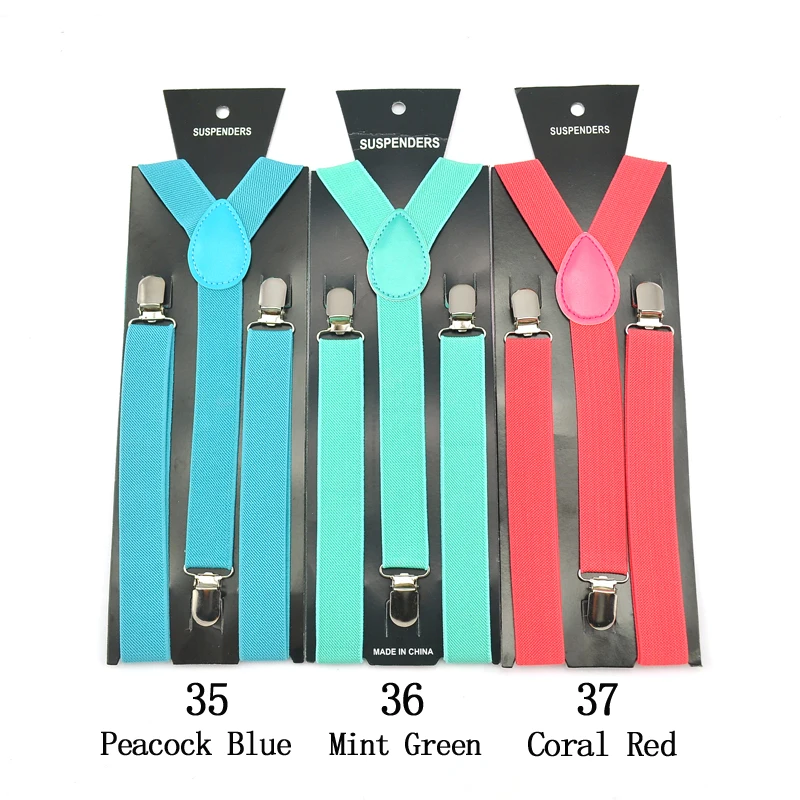 Women Men's Unisex Clip-on Braces Elastic Slim Suspenders 1Inch/2.5cm wide Y-Back Suspenders Wholesale & Retail Multi Color