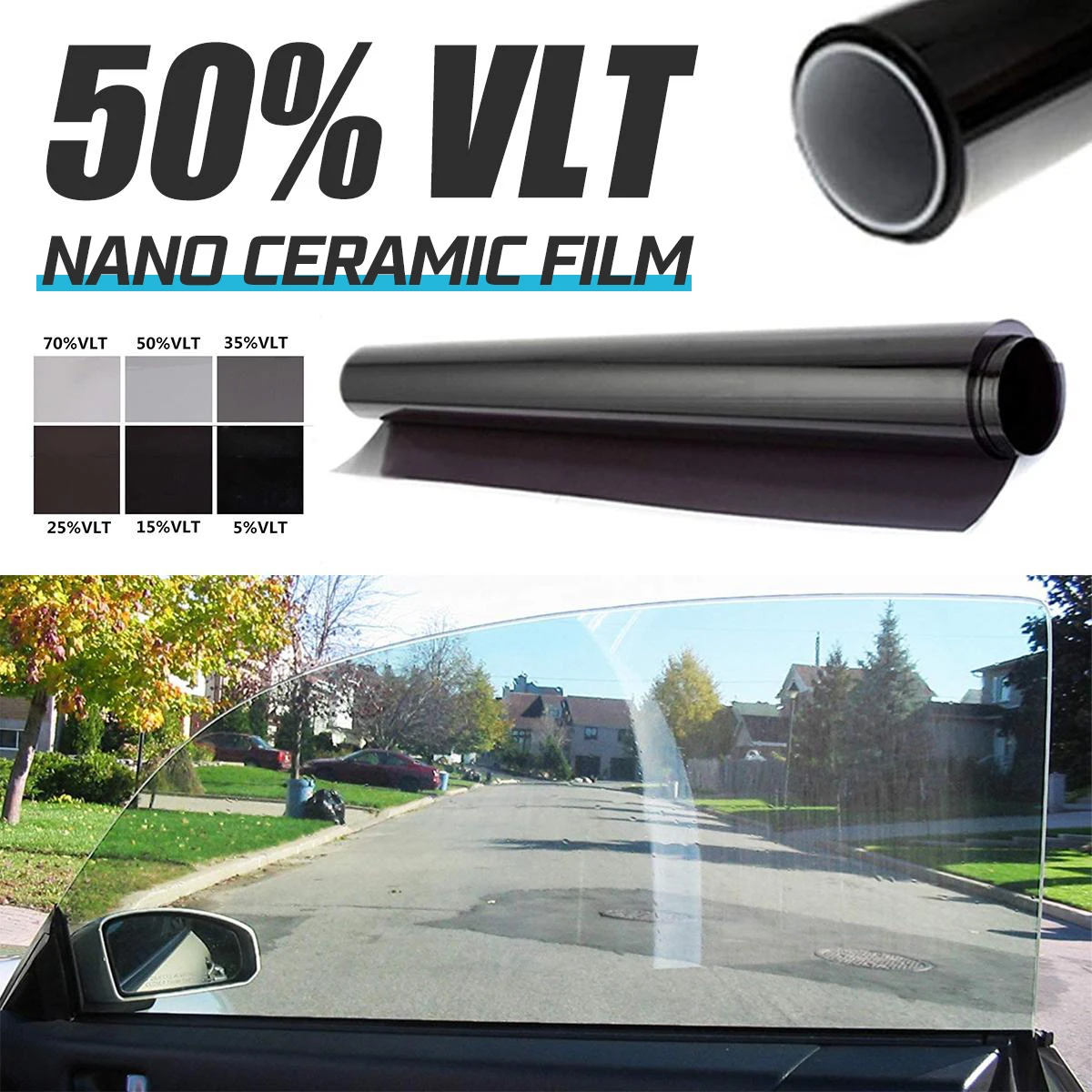 

VLT50% IR100% Nano Ceramic Film Super Quality High Heat Resistant Car glass Solar Tint Window Films