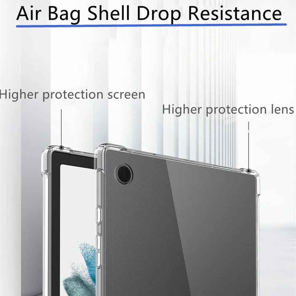 Clear Case for Samsung Galaxy Tab A8 SM-X200 Tab A 2019 T290 S6 Lite P610 A7 Lite 2020 T500 T220 S7 S8 S9 Transparent TPU Cover