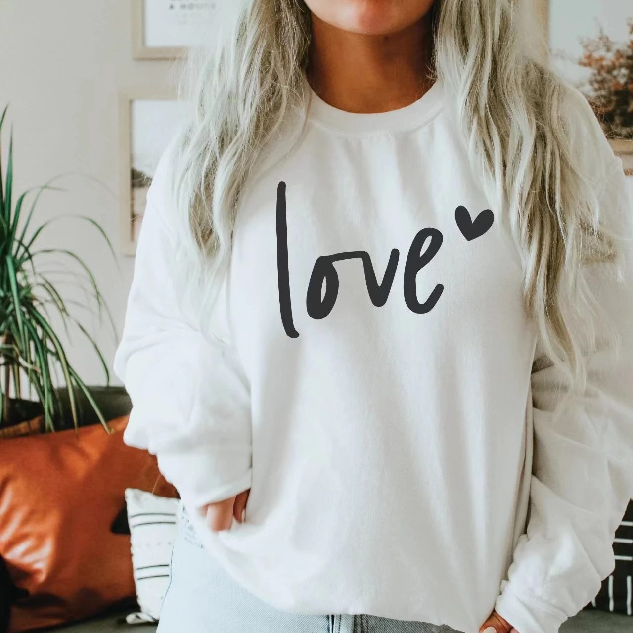 

2024 Hot Sale Trend Mother's Day Female Sweatshirt Simple Love Print Women Clothes New Popular Succinct Elegance Girl Tops