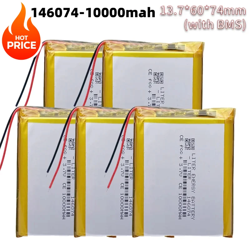 136074/146074 3.7V 10000mAh Rechargeable Polymer Batteries Lipo Li-Po for Power Bank Toy GPS Laptop Camping Lights Diy