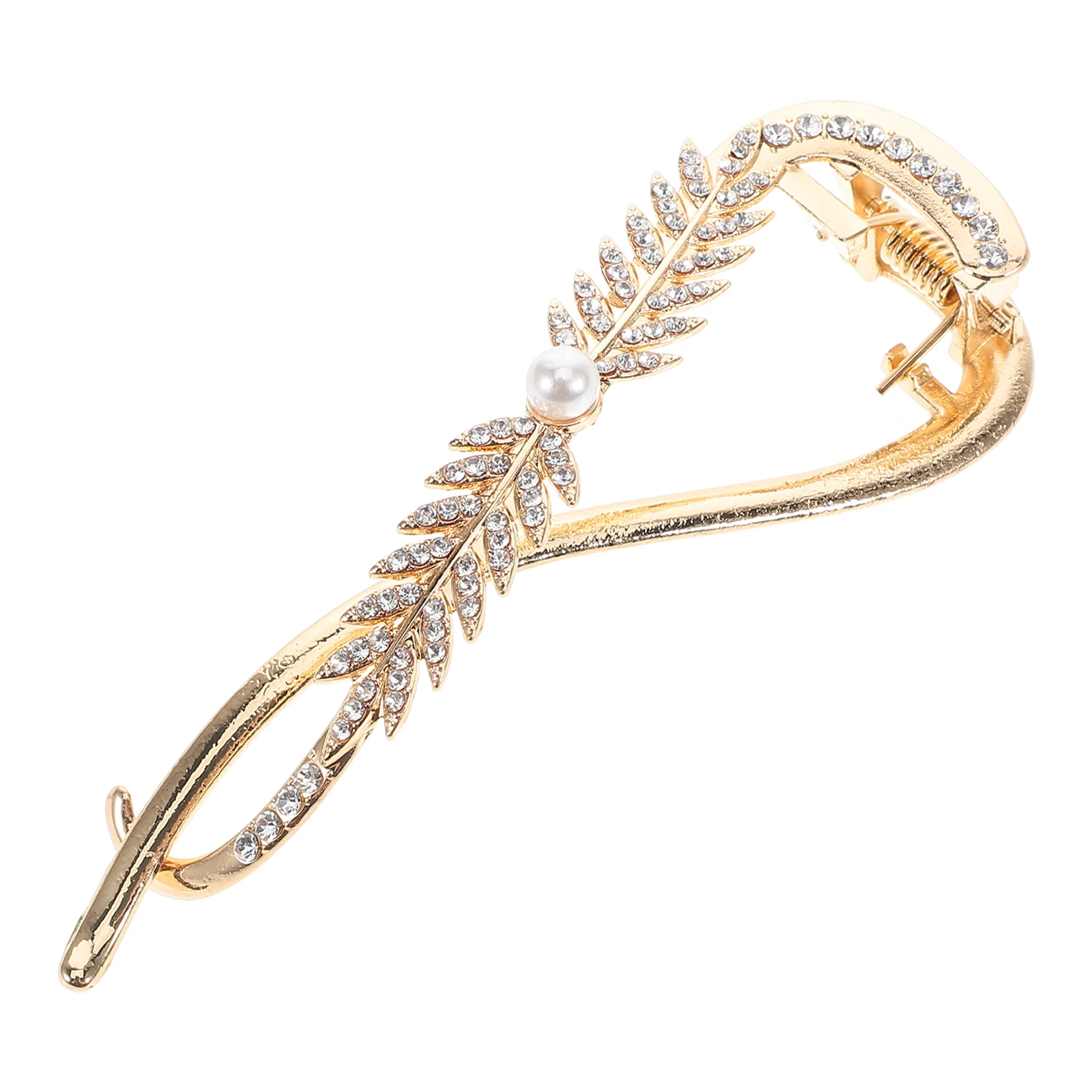 

New Stylish Pearl Claw Clip Exquisite Rhinestone Hair Ornament Versatile Alloy Hair Accessories Women French Twist Pins Prom