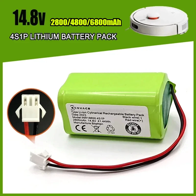 

14.8V 2.8Ah/4.8/6.8Ah Vacuum Cleaner Robot Battery INR18650 M26-4S1P, Mamibot EXVAC660, DEXP MMB-300, Gutrend Fusion 150