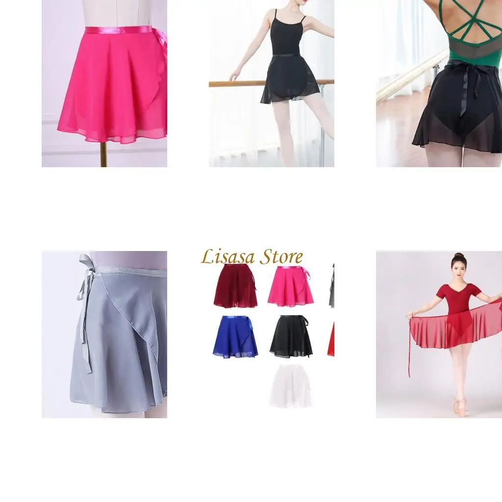 

M6CC Women Ballet Wrap Skirts Girls Wrap Dance Skirt Asymmetric Skirt