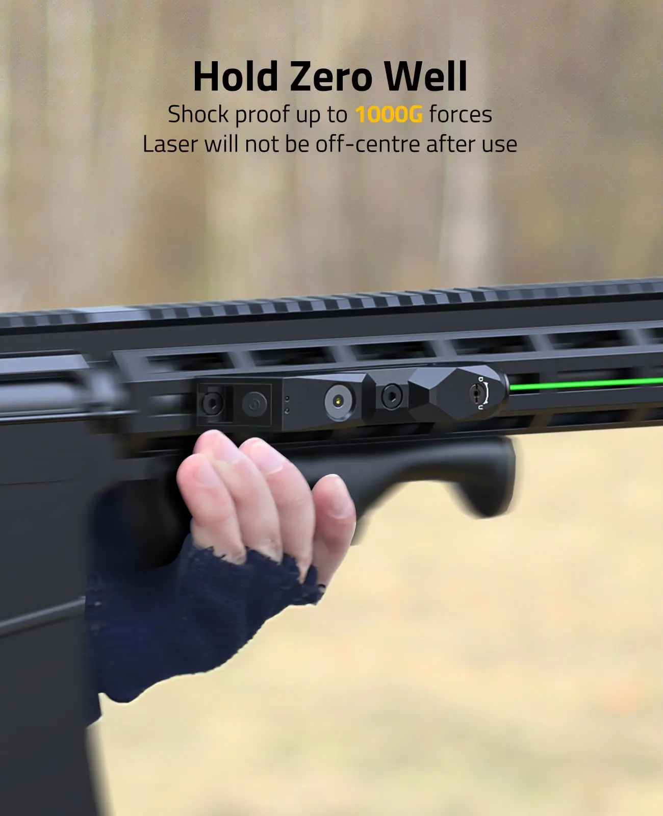 بندقية CVLIFE بالليزر الأخضر متوافقة مع مشاهد M-Lok وPicatinny Rail التكتيكية مع مغناطيسي قابل لإعادة الشحن للصيد