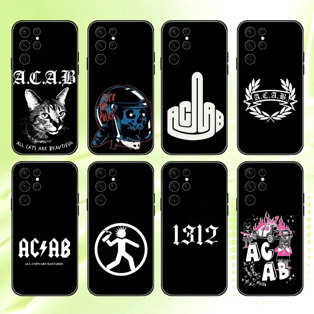 

ACAB All Cops Are Bastards Phone Case For Samsung S 25,24,23,22,30,21,10,9,Ultra,Plus,Lite,FE,4,5G Black Soft Case