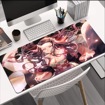 Japanese Anime Demon Slayer HD Printing XXL Mouse Pad Gamer Accessory Hot Large Computer Lock Edge Keyboard Mat Mousepad Gift