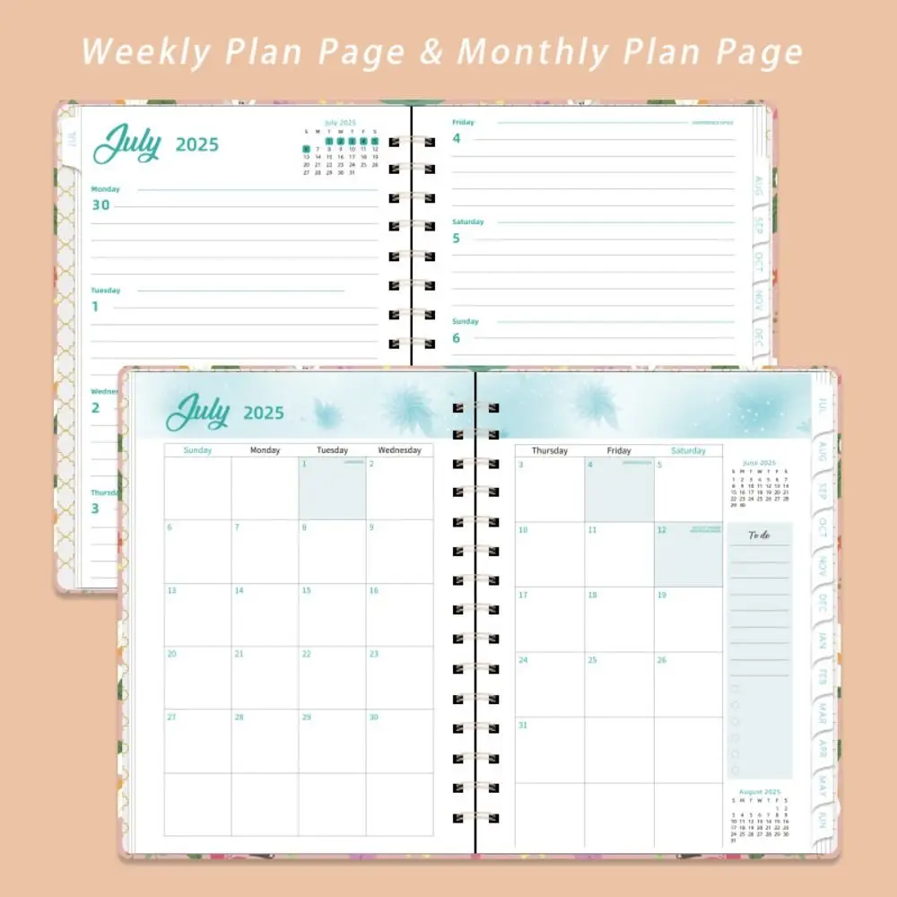 

Loose-leaf Coil 2025 Agenda Planner Notebook Planner Organizer Diary Weekly Planner A5 Schedules Calendar Notepad 365 Days