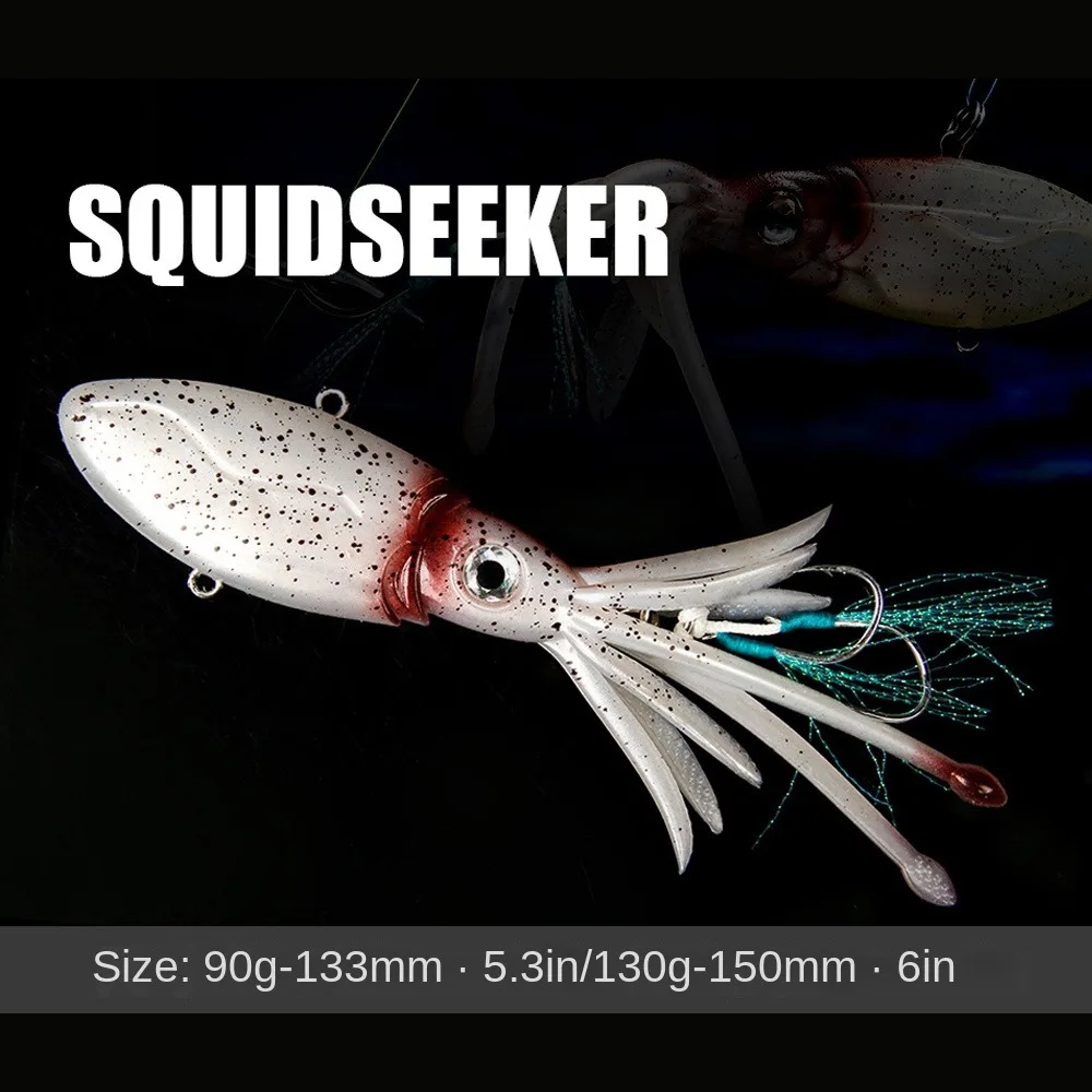 New 90g-133mm Glow Squid Skirts Lures Soft Rubber Luminous Fishing Lures Squid Skirts Fishing Bait Octopus Skirts Sea Fishing 