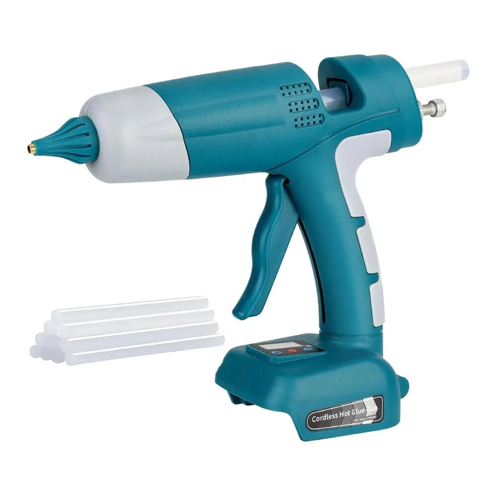 For Makita/Dewalt/Bosch Ryobi 18V Li-ion Battery Cordless Hot Melt Glue Gun with 11mm Glue Sticks with Digital Display