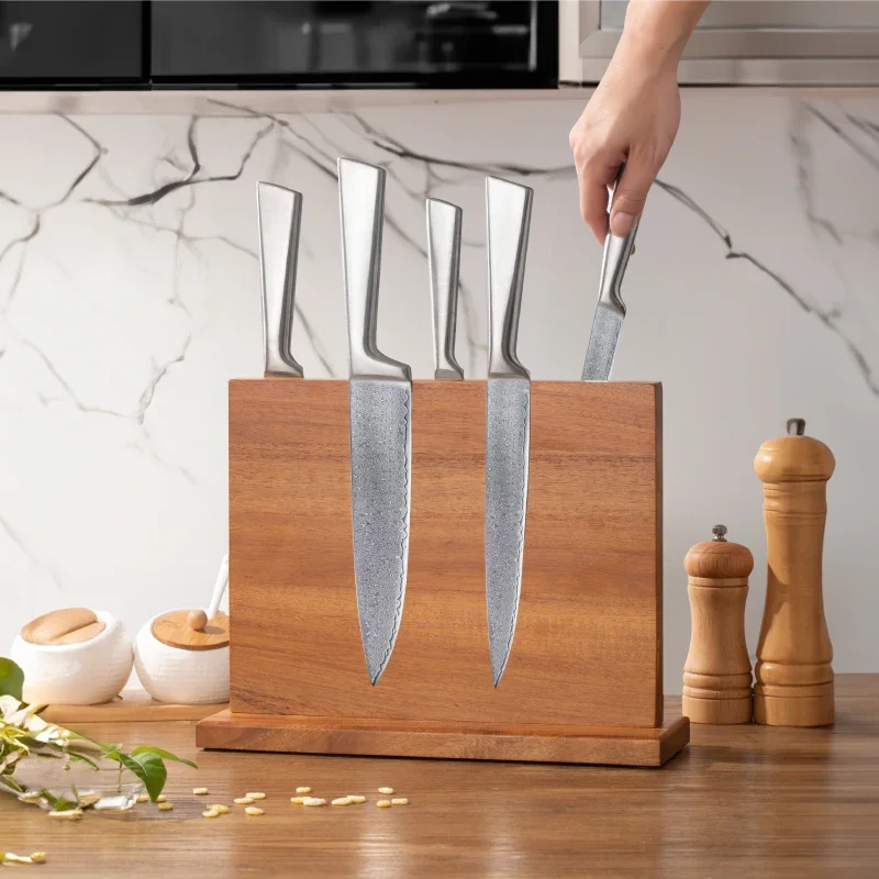 Wooden Double-sided Magnetic Knife Holder, Suitable For Kitchen Knife Universal Bracket With Magnet Strip For Kitchen Storage