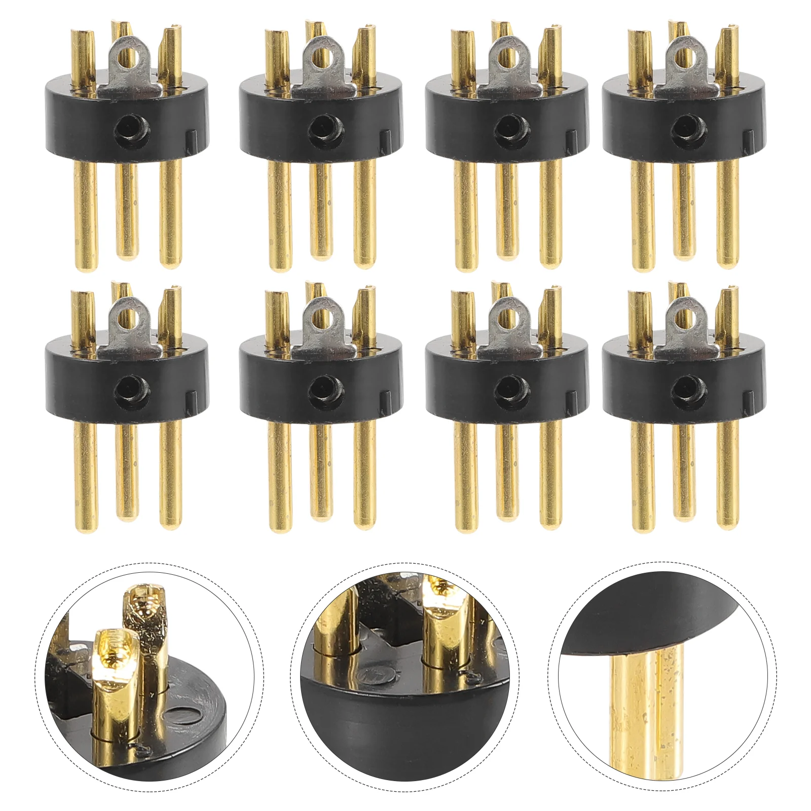 

10 Pcs Male XLR Accessories Gold-plated 3-pin 10pcs Balance Adapter Gilded Plug Microphone Cable Head Connector