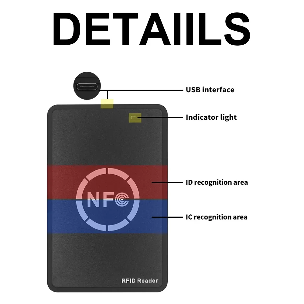 ناسخة تتفاعل NFC قارئ البطاقات الذكية مفتاح NFC العلامات بطاقة فك 13.56 ميجا هرتز برنامج مشفر 125 كيلو هرتز بطاقات العلامات الناسخ