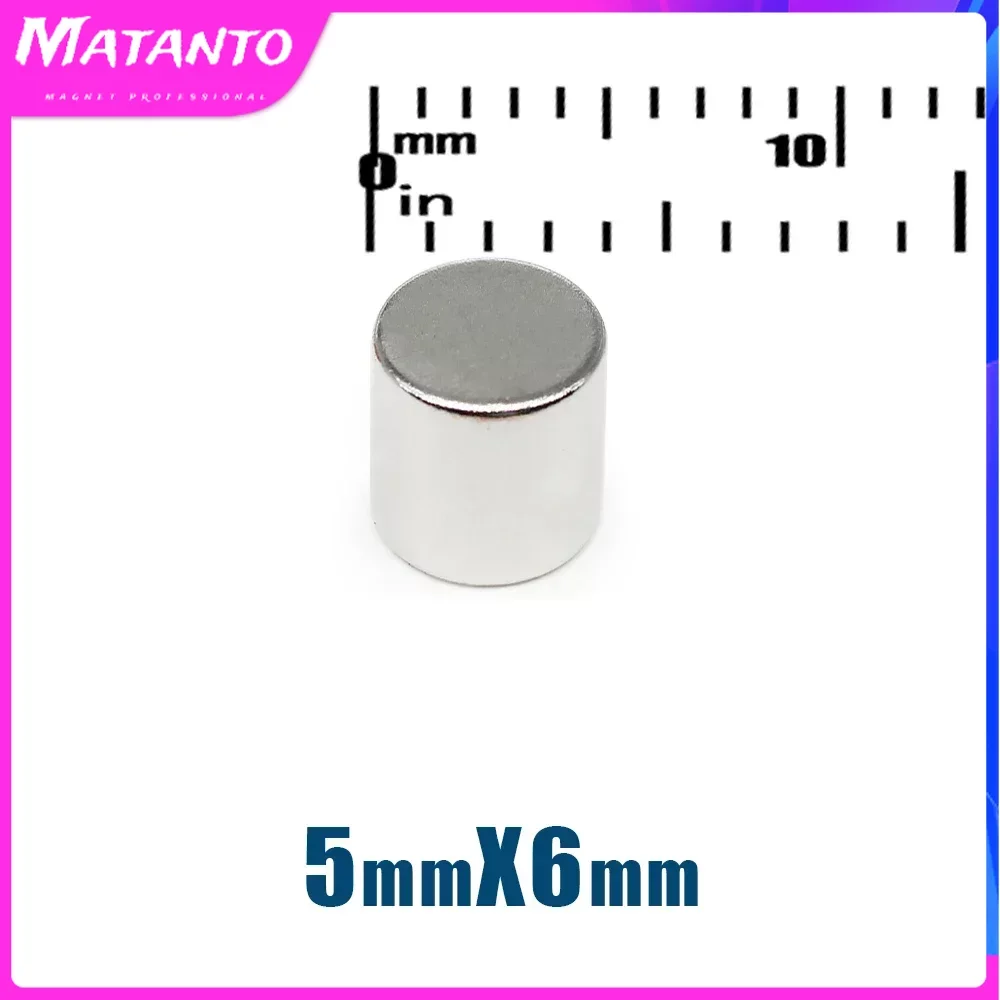 

50/100/200/500PCS 5x6mm Mini Disc Super Strong Search Magnet Small Round Neodymium Magnets N35 Fridge Magnetic Sheet 5*6mm