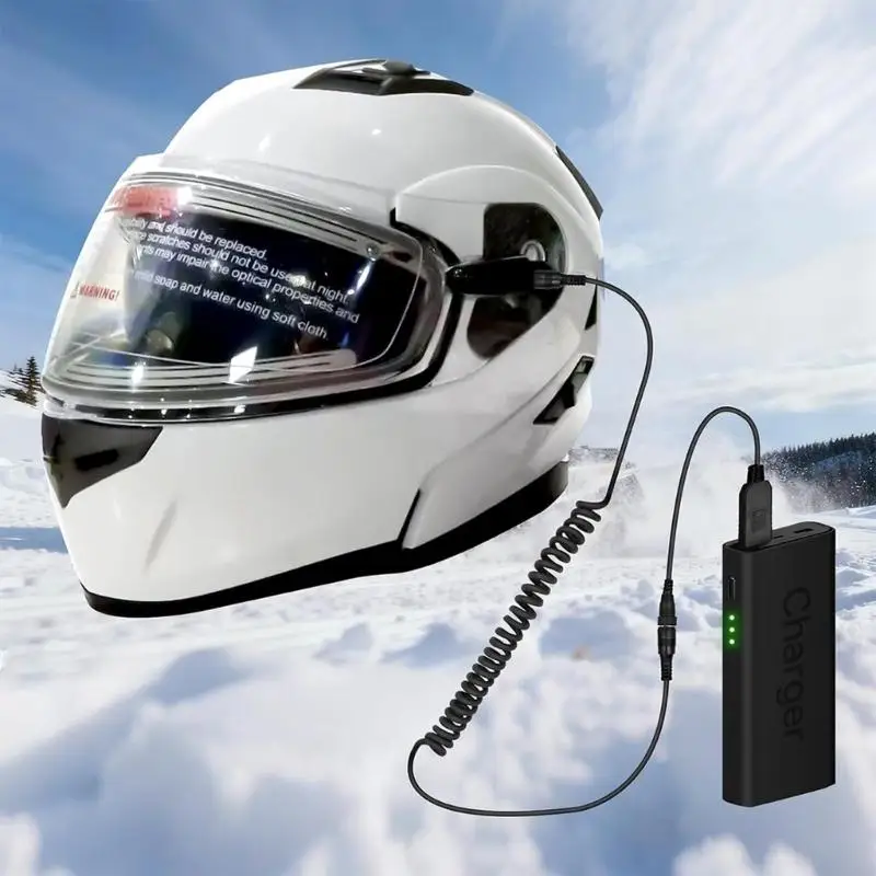 

12V Snowmobile Heated Helmet Connector with Plugs Helmet Adapter Cable for Most Electric Shield & Accessories H9EE