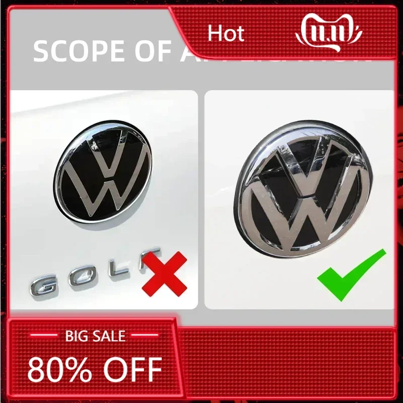 

Горячая новинка 2026: Комплект из 2 хромированных эмблем для Volkswagen (2 шт.) — передняя решетка радиатора 137 мм + эмблема на крышку багажника 115 мм.