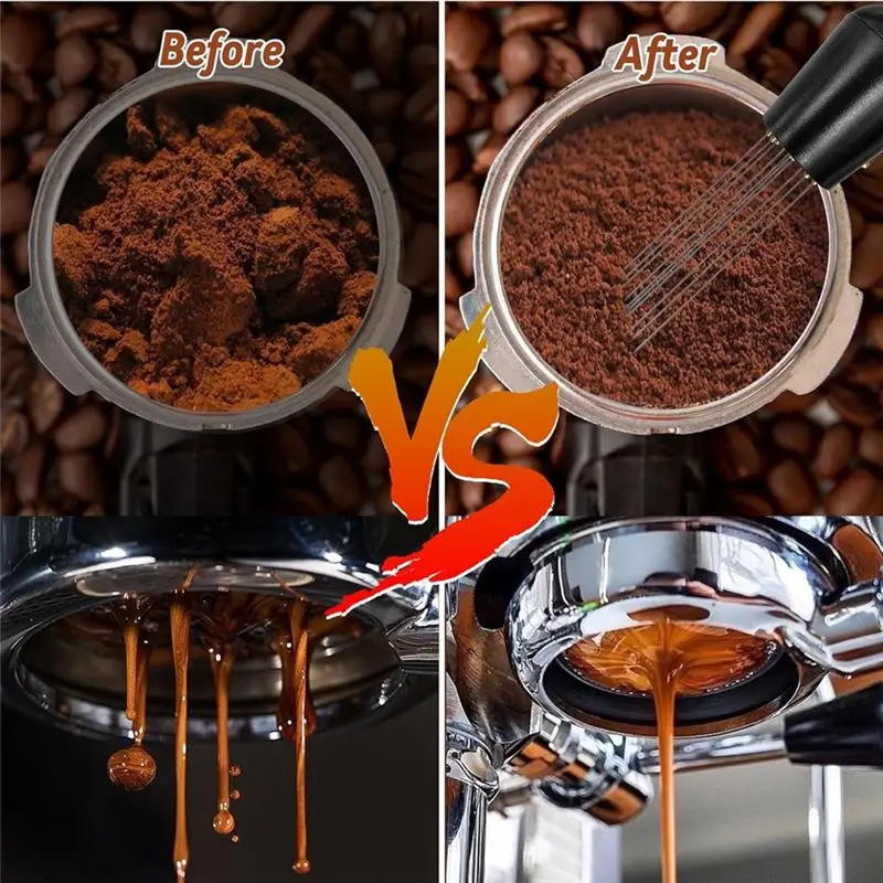 N10R-10 PCS Espresso Accessories Coffee Espresso Tamper Set With Espresso Tamper, WDT Tool, Coffee Stirrer, Frothing Pitcher 58M
