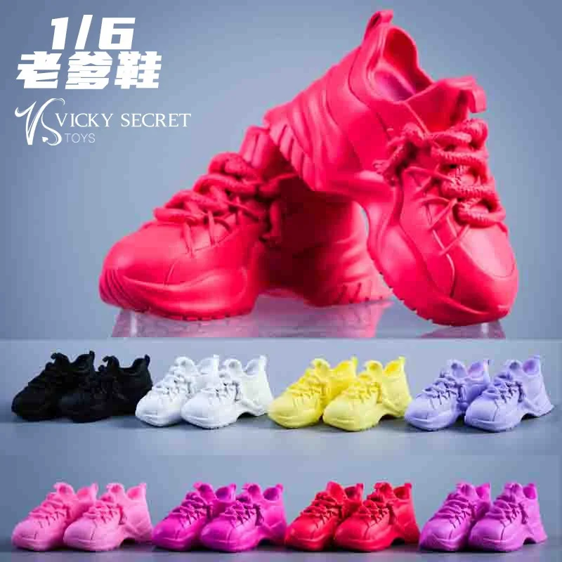 VSTOYS 21XG73 1/6 Scale Thick Sole Casual Shoes Dad Sport Sneakers Shoes Solid Inside Model for 12 inches Action Figure