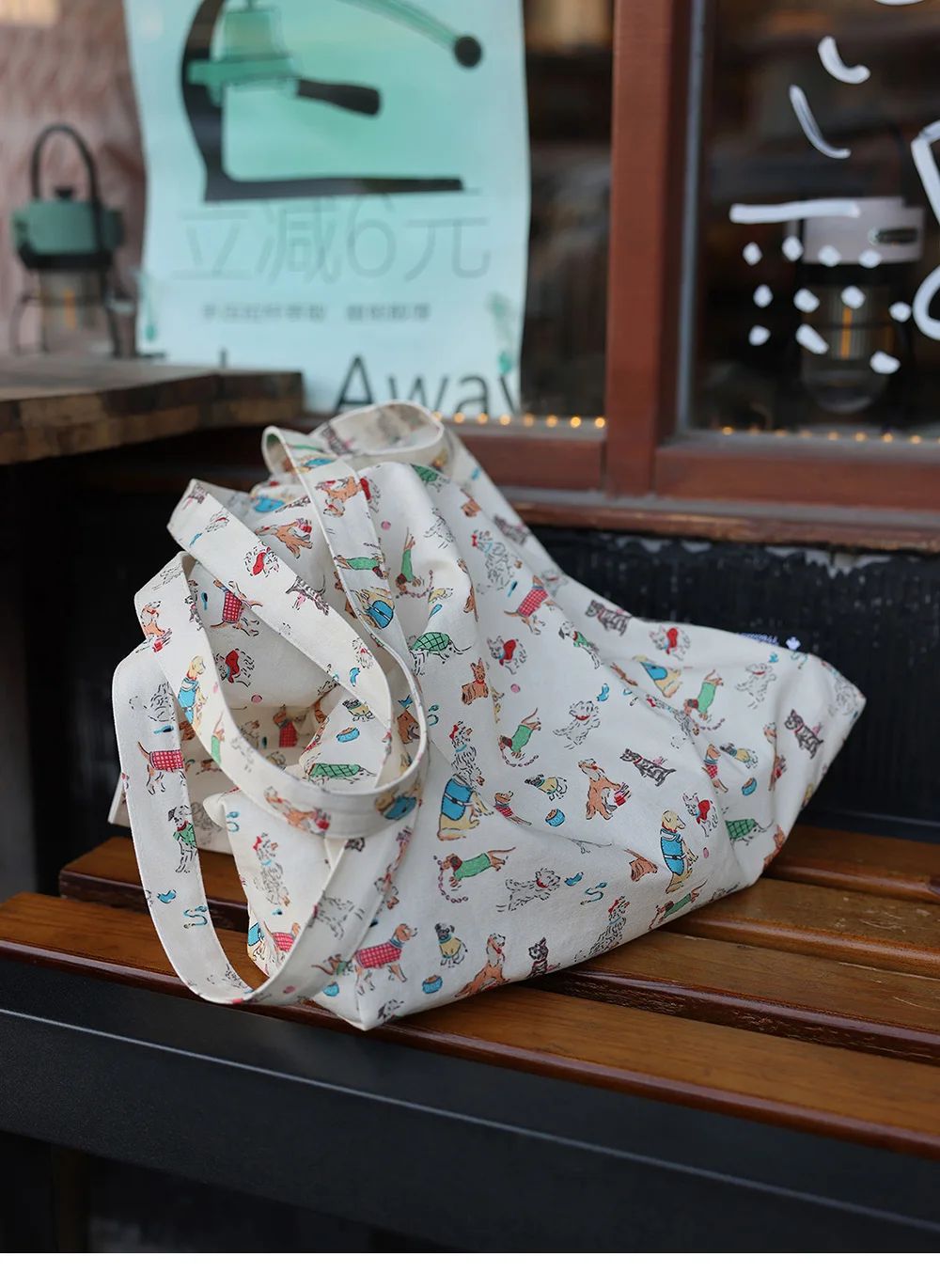 Damen-Einzelschultertasche mit Cartoon-Tiermuster, lässig, niedlich, Kawaii, adrette Damen-Einkaufstasche – Detail 8