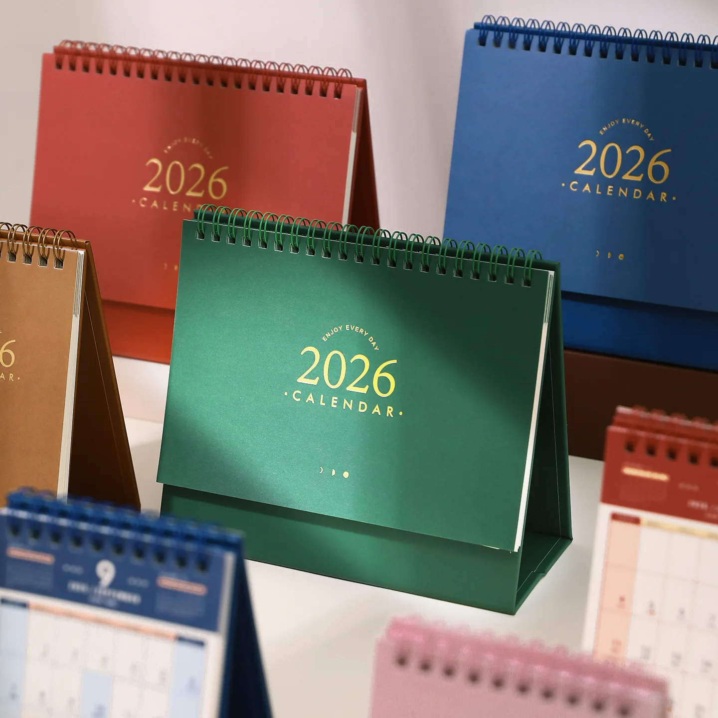 2026 Mini Simple Calendar Small Desk Calendar Creative Coil Calendar Planner Desktop Decoration Office Stationery