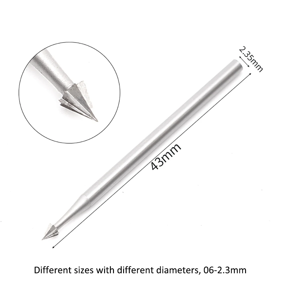6 قطعة 0.6 مللي متر-2.3 مللي متر مظلة بت التنغستن الصلب النقش نحت سكين 2.35 مللي متر عرقوب الزيتون العنبر راوتر بت قاطعة المطحنة الخشبية #2
