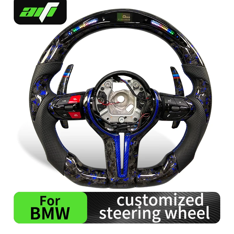 

for BMW F10 F11 F20 F21 F22 F30 F31 F32 F36 F80 F82 M3 M4 M Customized Forged Carbon Fiber Leather Steering Wheel