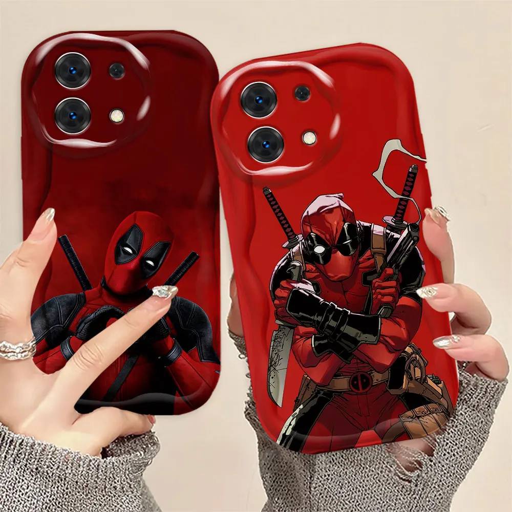 

Marvel Hero Deadpool Cover 3D Wave Phone Case For Xiaomi Redmi NOTE 13 12 12S 11 11S 10 10T 9 8 Pro Plus White TPU Case Funda