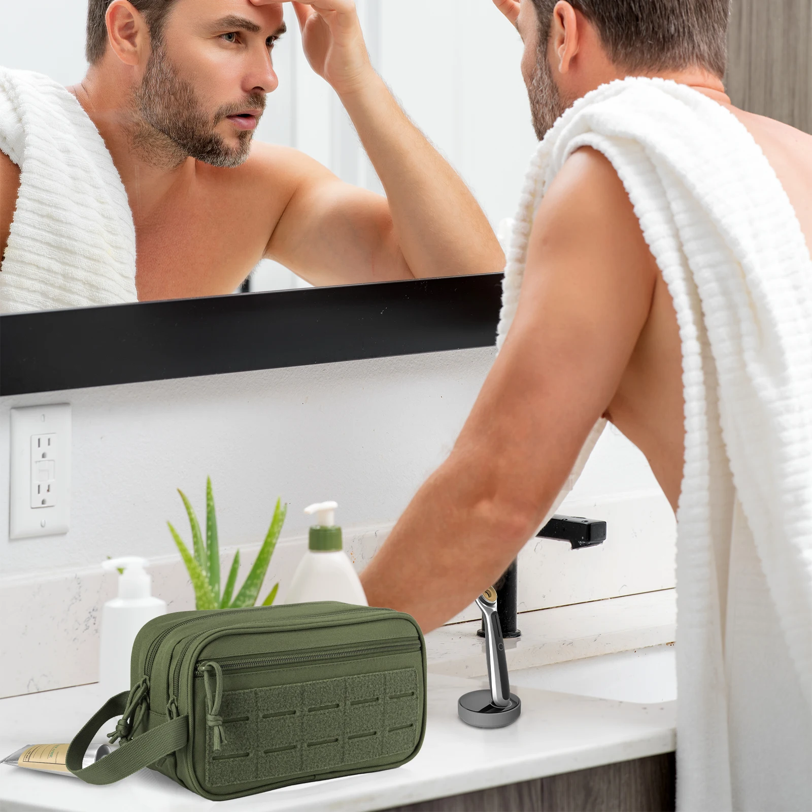 Neceser táctico MOLLE bolsa de higiene impermeable compacto - imagen 4