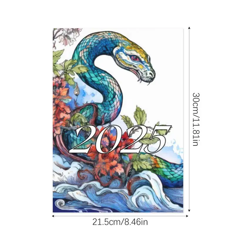 Snake Calendar 2025 12 Months Snake Wall Monthly Calendar Snake Calendar Bright Wall Planner Flipping Wall Calendar For Planning