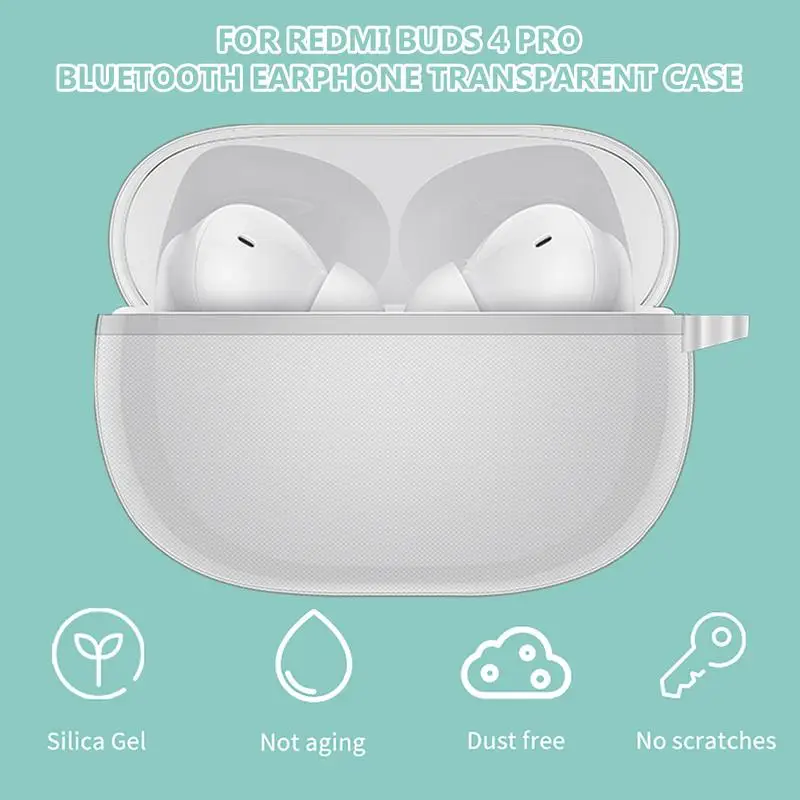 For Redmi Buds 4 Pro Case Clear Tpu Transparent Soft Wireless Earphone Case Headset Bag Earphone Charging Box Protective Case