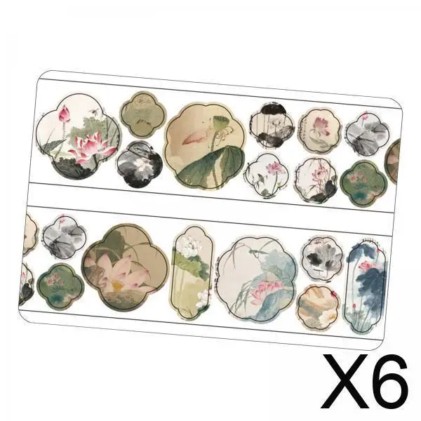 

6x Scrapbooking Stickers Junk Journal Creative Decorative Album for Scrapbooking Planners Card Making Diary Hobby