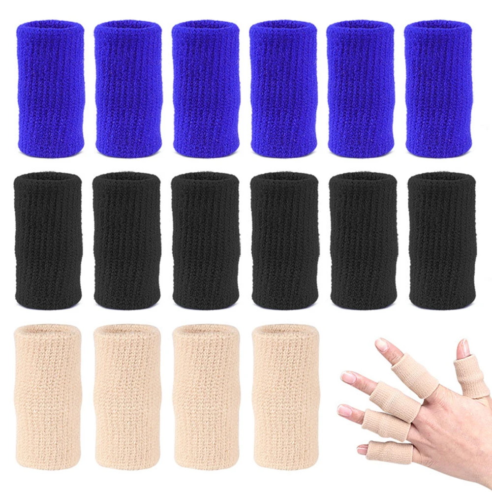 TIKE 10Pcs/Set Elastic Sports Finger Sleeves Arthritis Support Finger Guard Outdoor Basketball Volleyball Finger Protection New