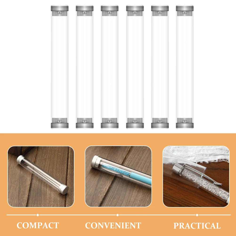 

6 Pcs Pen Box Gift Practical and Transparent Pencil Case Small Storage Clear Boxes Cable for Pens Plastic Stationery