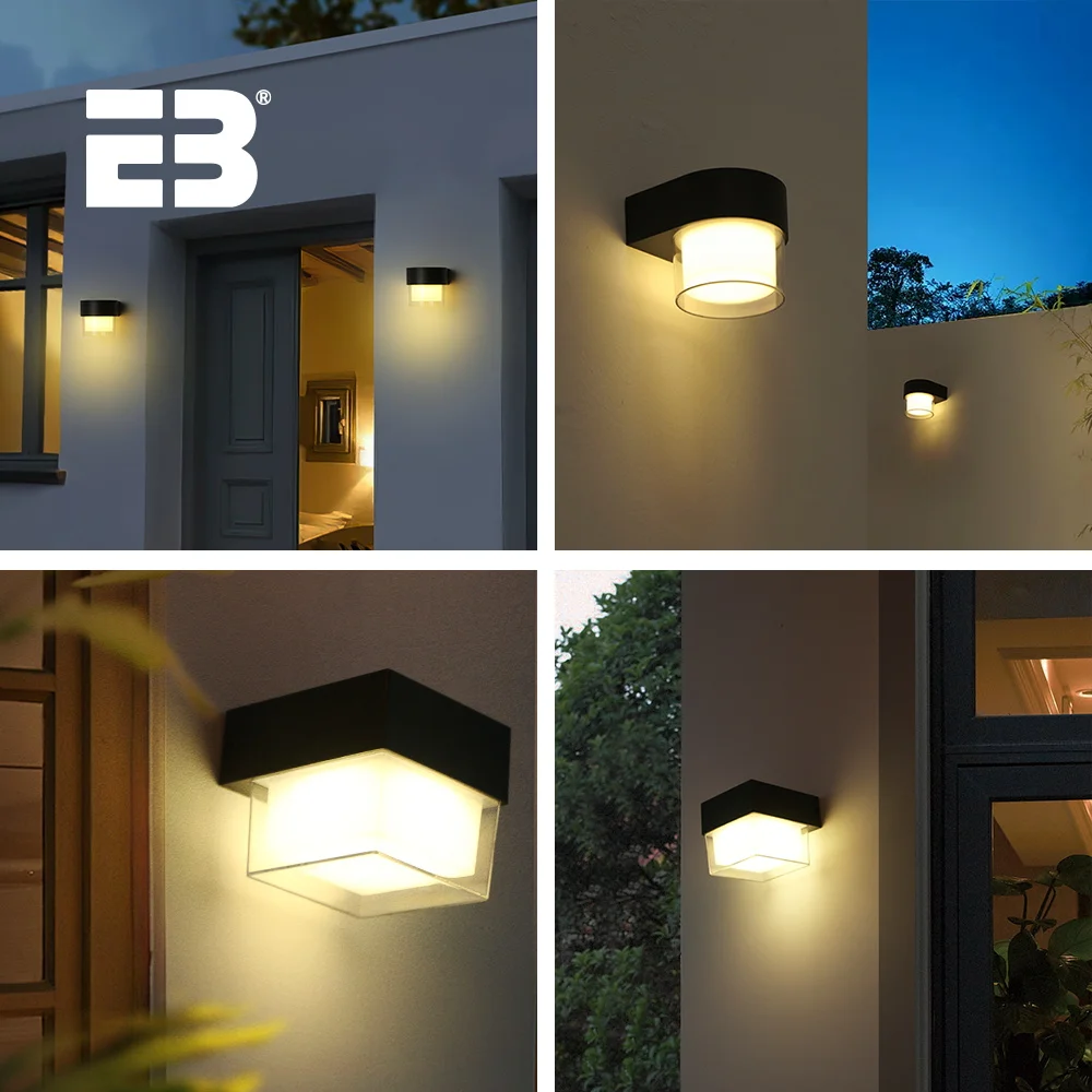 Solar Outdoor LED Wall Light 4W IP65 Waterproof Exterior Wall Lamp Wireless Street Garden Porch Lighting