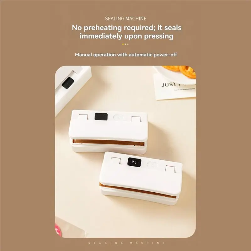 【CYBER MONDAY】For Chips Snacks Candies Bags Food Storage Bag Sealer Portable Heat Sealing Machine Magnetic Fridge Decals 6 Adjus