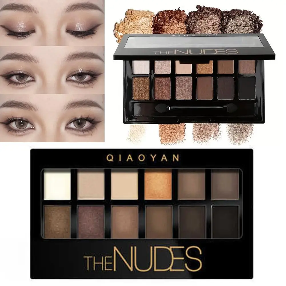 Nouvelle Palette de fards à paupières 12 couleurs, longue durée, maquillage facile, rose, marron, H9I1