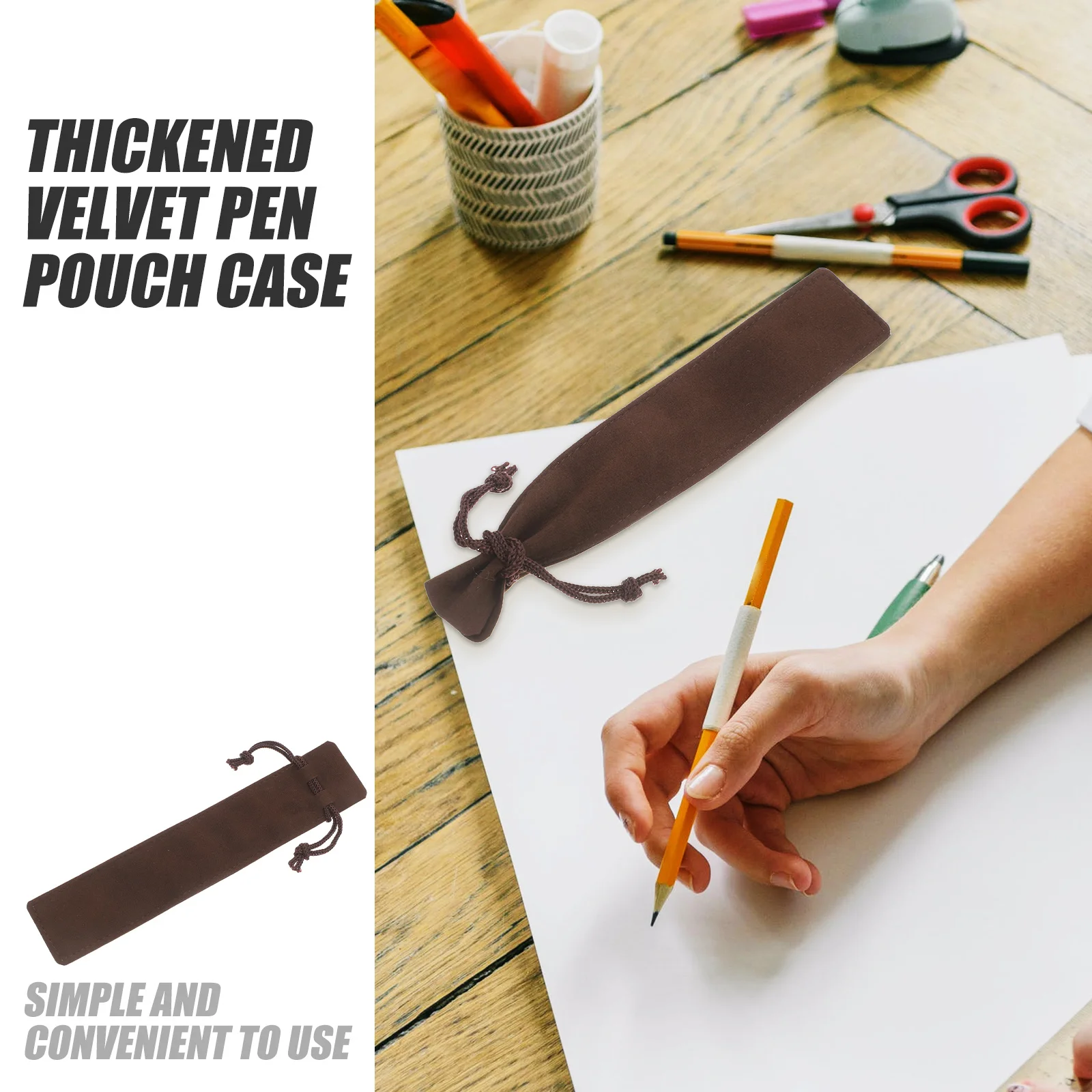 Soft Pen Pouch Drawstring Holder Sleeve for Fountain Pens Pencils Protection Storage Travel Soft Pen Bag Single Pencil Sleeve