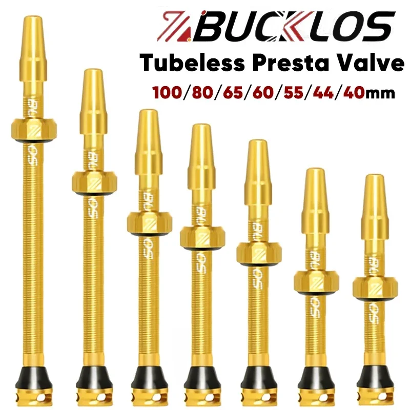 BUCKLOS Presta Bicycle Valve F/V Tubeless Bike Valves 40mm 44mm Road Bicycle Tubeless Rim Valve Aluminum Alloy Bike Accessoreis