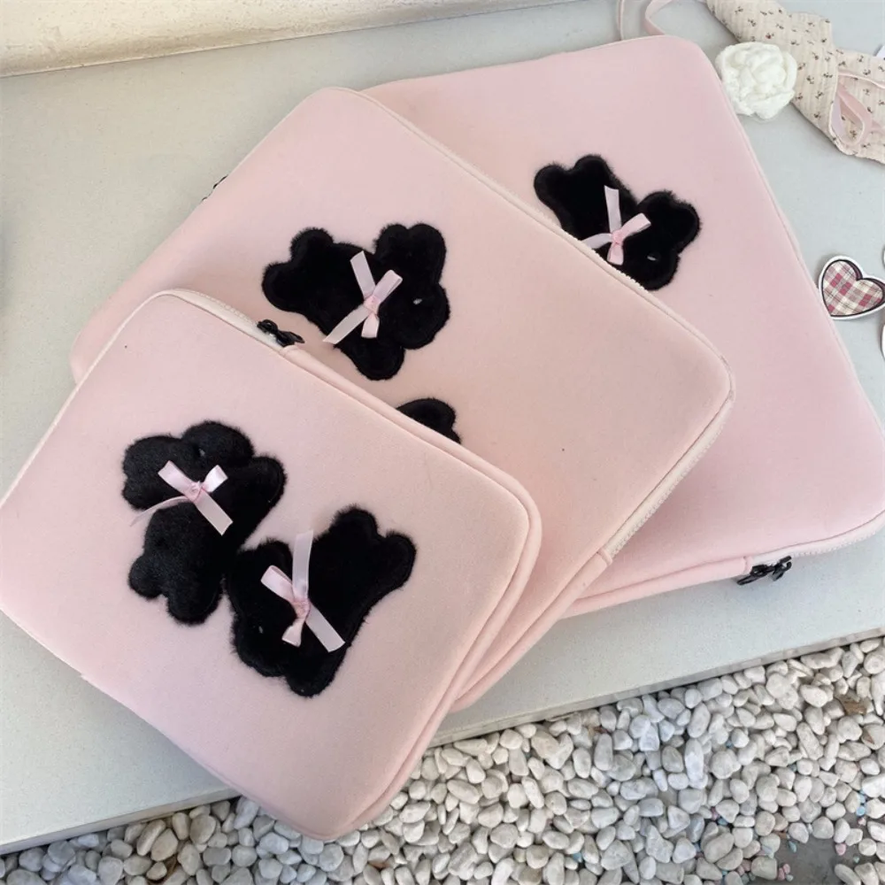

Universal Shockproof Laptop Sleeve Case Rabbit Bow Laptop Handbag Large Capacity Ultra Thin Notebook Cover