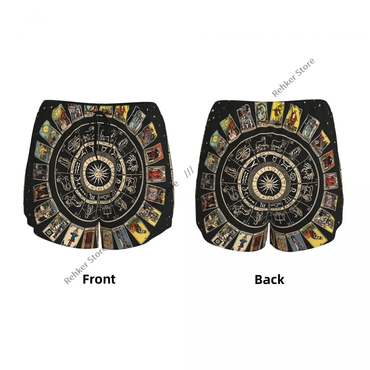 Women Yoga Shorts Moon Sun With Tarot Workout Shorts Fitness quick-dry Ladies Yoga Gym Running Short Pants Sportswear