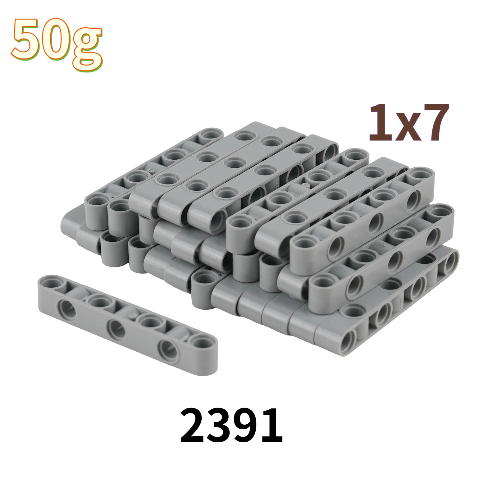 

50G/Set 2391 Steering Beam Liftarm Perpendicular Holes Thick Technology Building Blocks Parts 1x7 Hole Beam Bricks DIY Accessory