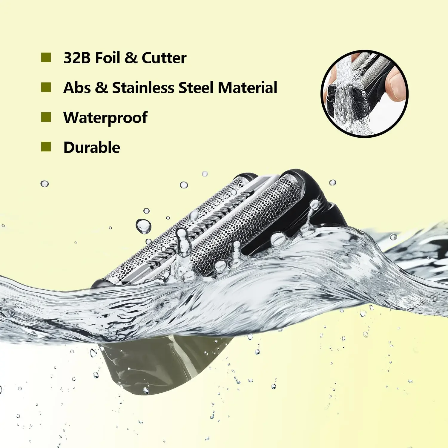 Replacement of Series 3 head 32B fit for Braun shaver 3040s 3000s 3050cc 3010s 3070cc, 3080s 3090s 310s 3020s, 330s 370cc-4