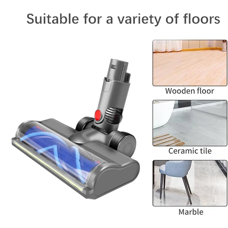 ダイソン用ダイレクトドライブブラシヘッド,LEDダストライト付きバキュームアタッチメント,v6,dc58,dc59,dc62,dc72