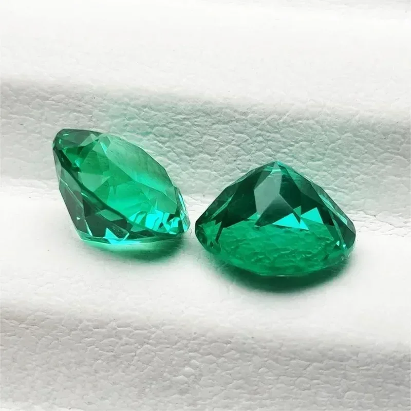 Top Lab Grown Columbia Emerald Round Shape Hand-cut Gemstone VVS1 for Jewelry Rings Earrings Making Selectable  Certificateab