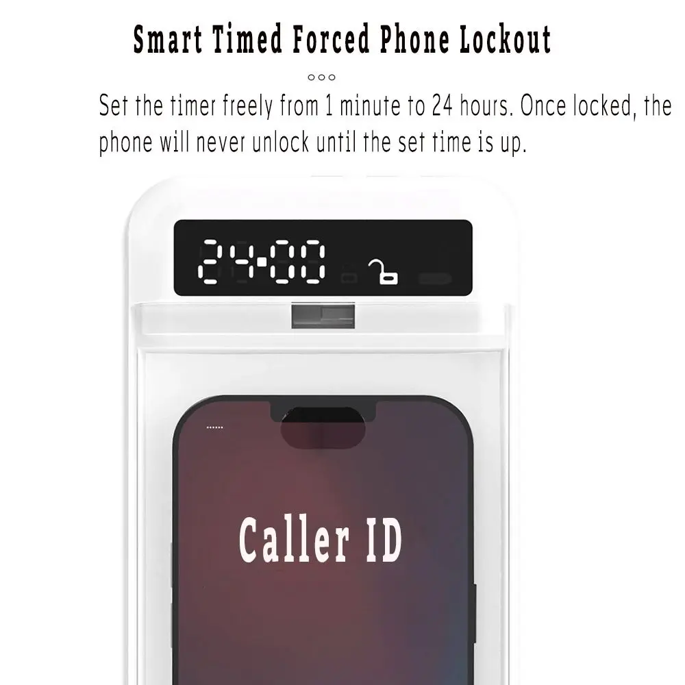 New Portable Phone Lock Box with Timer Transparent Lid LCD Display Phone Locker Storage Box Self-Control 24 Hours Phone Box ADHD