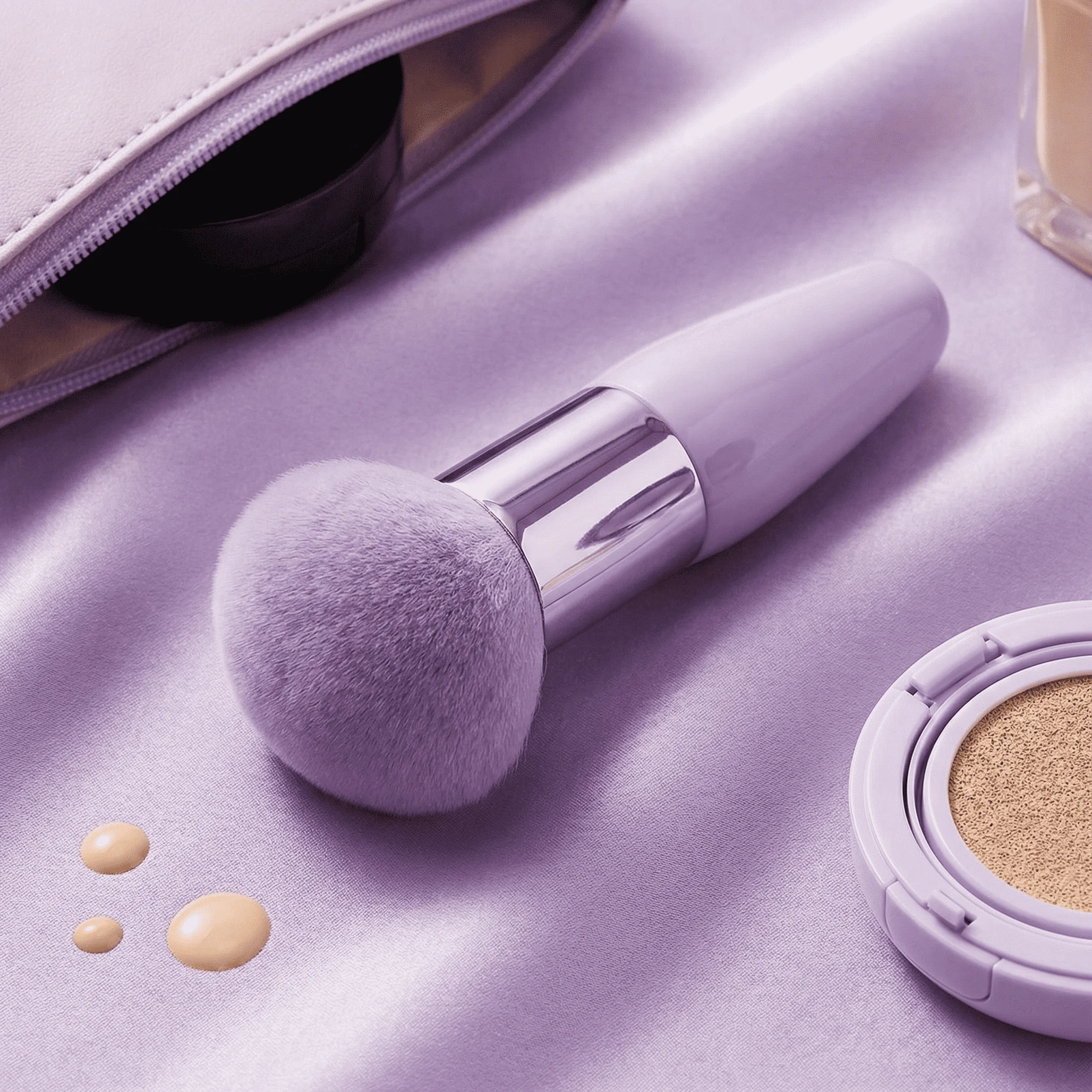 1 Piece Mushroom Head Makeup Brush with Handle, Women's Beauty Tool, Puff Special for Liquid Foundation,.